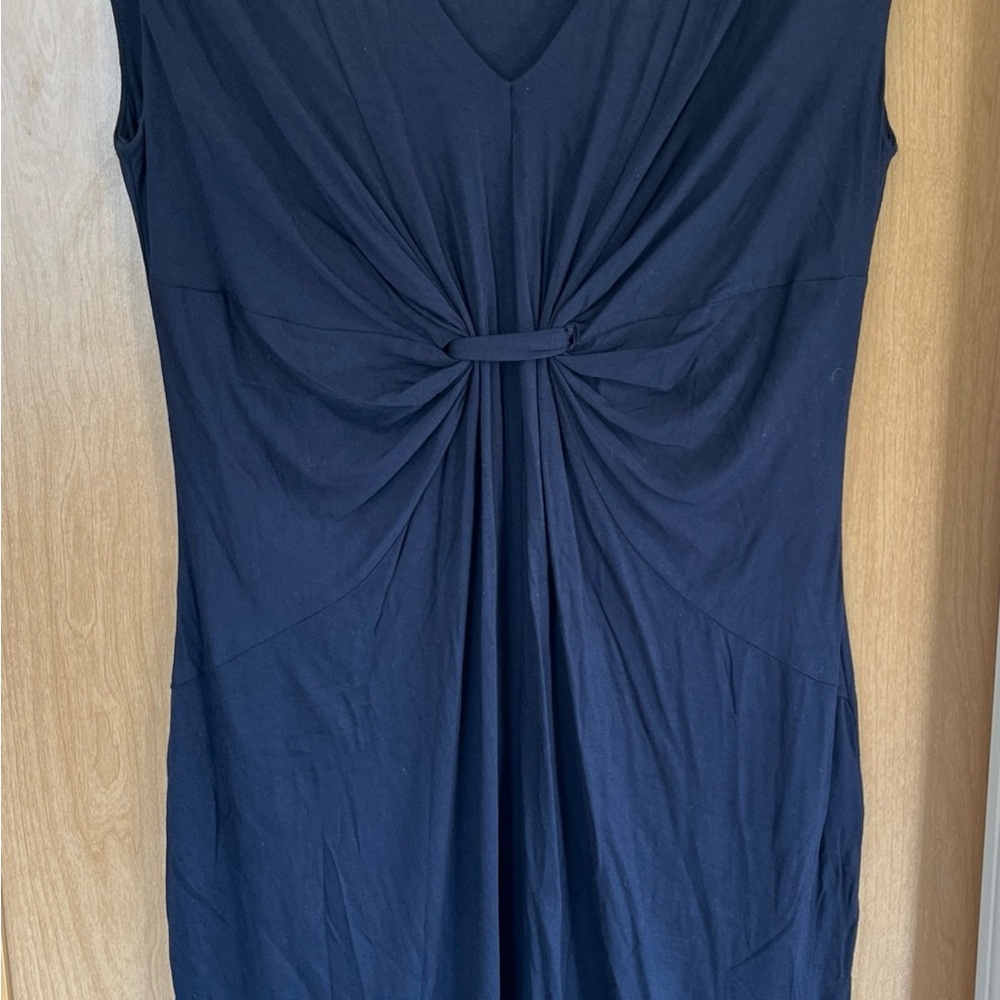 Ann Taylor Navy Blue Dress Sleeveless Knee Length Medium